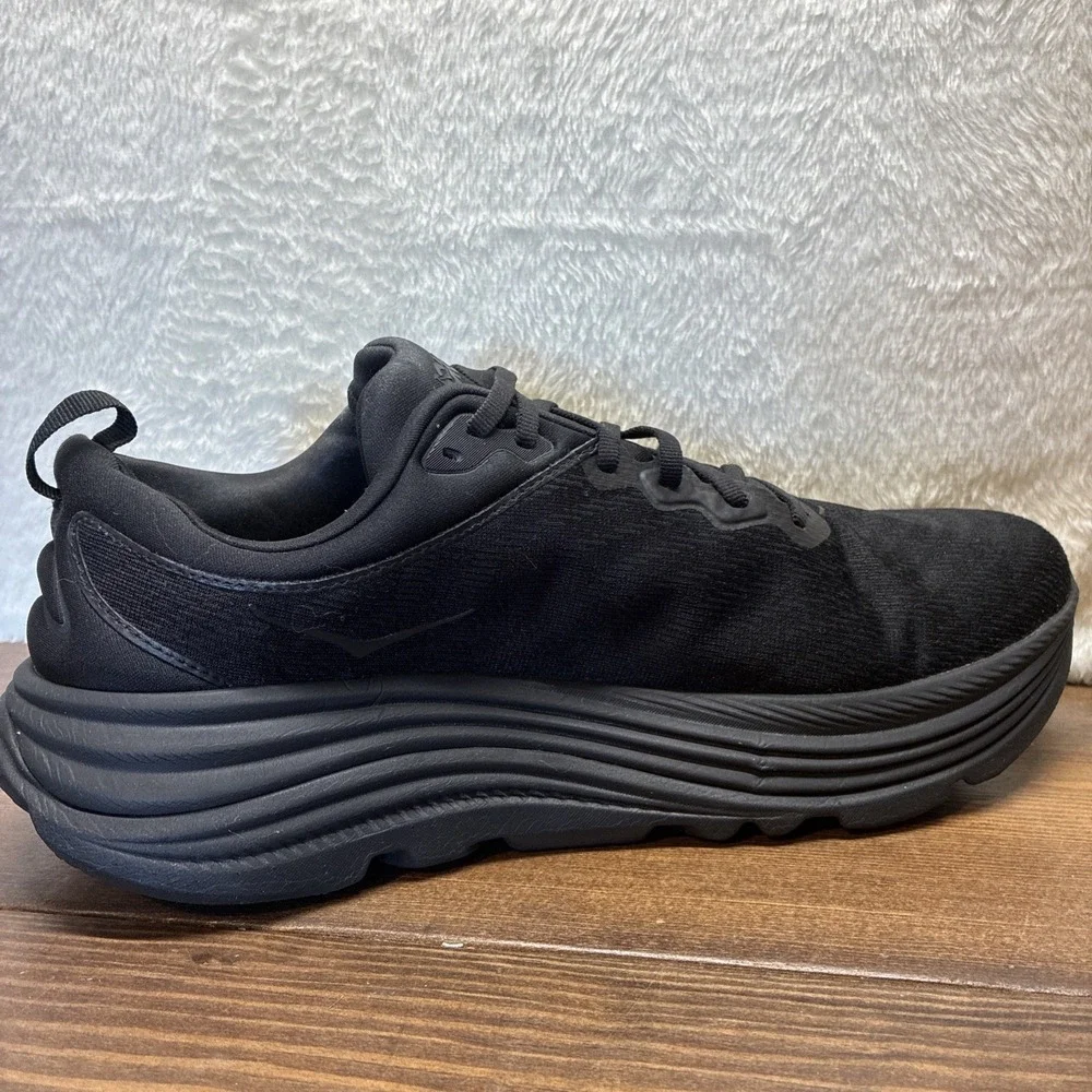 Hoka One Gaviota 5 Men's Size 12 2E Wide Triple Black Bblc Running Hiking Shoes - Picture 9 of 12